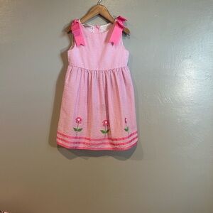 Charming Pink Kids Dress with Floral Embroidery